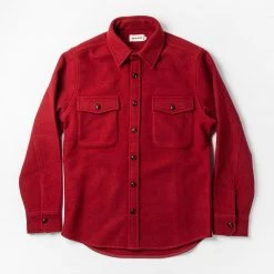 The Maritime Shirt Jacket In Clifford Red -Fashion Clothes instock mens q420 maritime clifford red 009