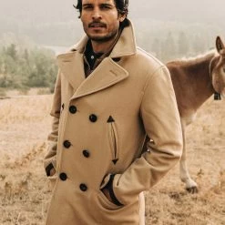 None The Mendocino Peacoat In Camel Wool -Fashion Clothes instock mens q420 mendocino camel 003