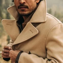 None The Mendocino Peacoat In Camel Wool -Fashion Clothes instock mens q420 mendocino camel 004