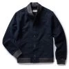 The Bomber Jacket In Dark Navy Moleskin
