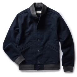 The Bomber Jacket In Dark Navy Moleskin