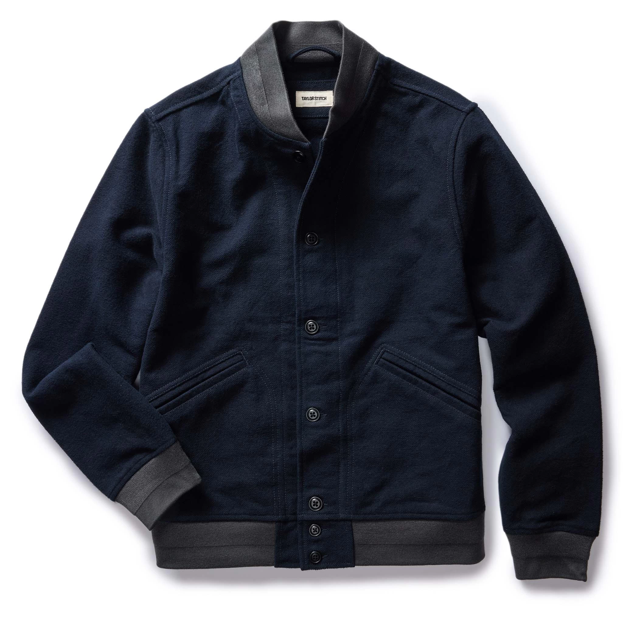 The Bomber Jacket In Dark Navy Moleskin 3 The Bomber Jacket In Dark Navy Moleskin