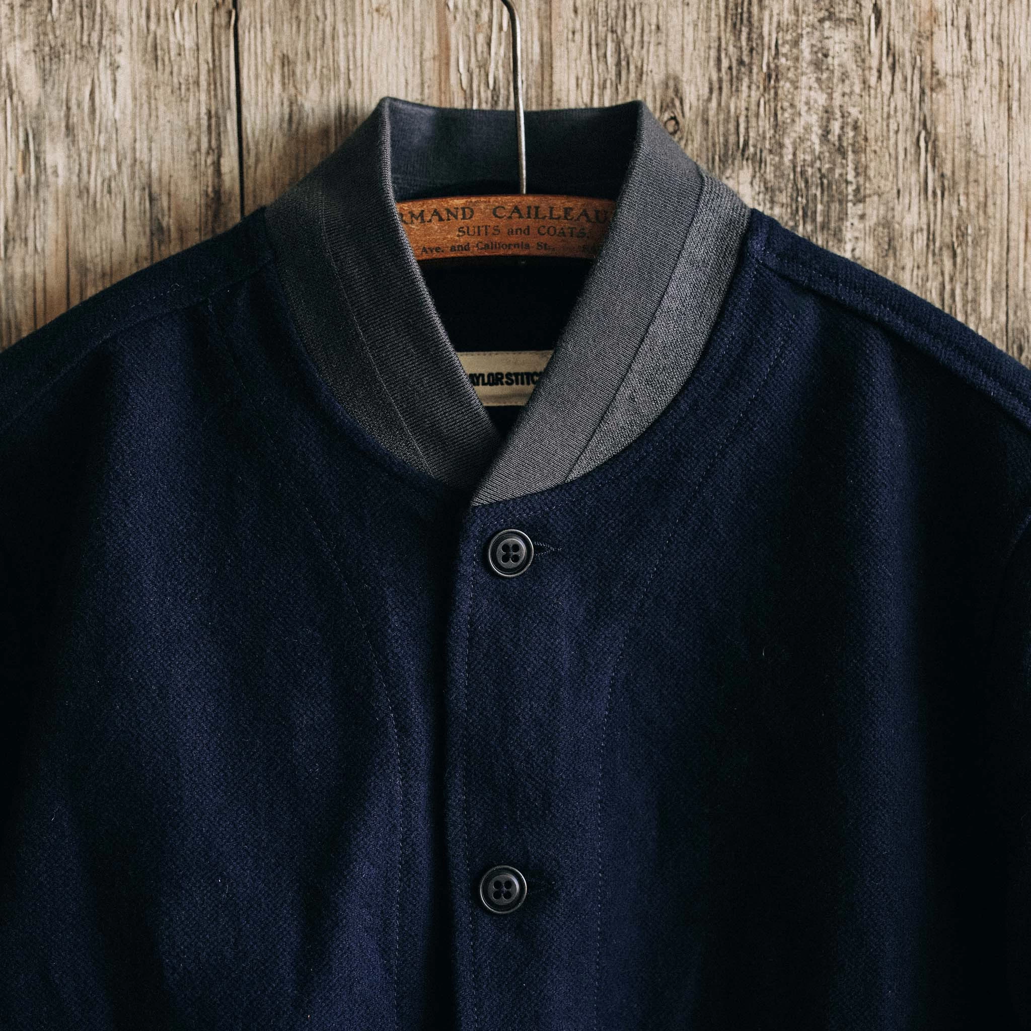 The Bomber Jacket In Dark Navy Moleskin 6 The Bomber Jacket In Dark Navy Moleskin - Image 4