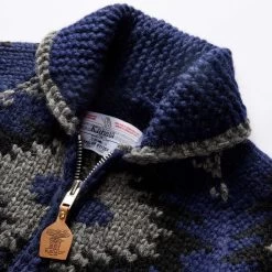 The Seawall Hand-Knit Sweater In Navy Kilim -Fashion Clothes instock mens q423 hand knit seawall 006