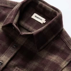 The Maritime Shirt Jacket In Burgundy Plaid -Fashion Clothes instock mens q423 maritime burgundy plaid 005