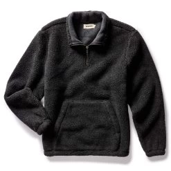 The Nomad Pullover In Charcoal Heather Sherpa