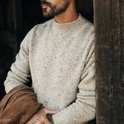 The Seafarer Sweater In Natural Donegal -Fashion Clothes instock mens q423 seafarer natural donegal 003