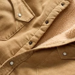 The Western Shirt Jacket In Dark Khaki Corduroy -Fashion Clothes instock mens q423 western shirt jacket dark khaki 007