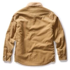 The Western Shirt Jacket In Dark Khaki Corduroy -Fashion Clothes instock mens q423 western shirt jacket dark khaki 009