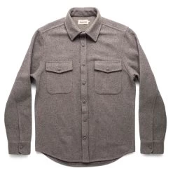 The Maritime Shirt Jacket In Heather Ash Wave -Fashion Clothes maritime heathered grey fabric voting 001