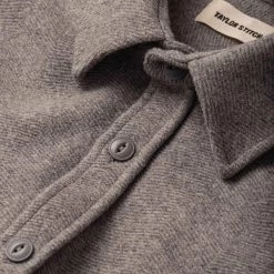 The Maritime Shirt Jacket In Heather Ash Wave -Fashion Clothes maritime heathered grey fabric voting 006