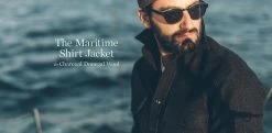 None The Maritime Shirt Jacket In Charcoal Donegal Wool -Fashion Clothes maritime workshop charcoal 01