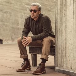 The Jack In Olive Brushed Organic Cotton -Fashion Clothes mens instock Q119 jack olive brushed cotton 003