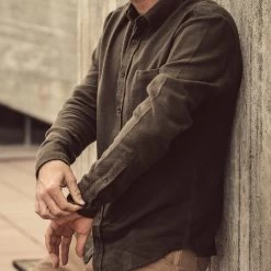 The Jack In Olive Brushed Organic Cotton -Fashion Clothes mens instock Q119 jack olive brushed cotton 006