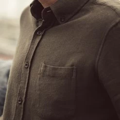 The Jack In Olive Brushed Organic Cotton -Fashion Clothes mens instock Q119 jack olive brushed cotton 014