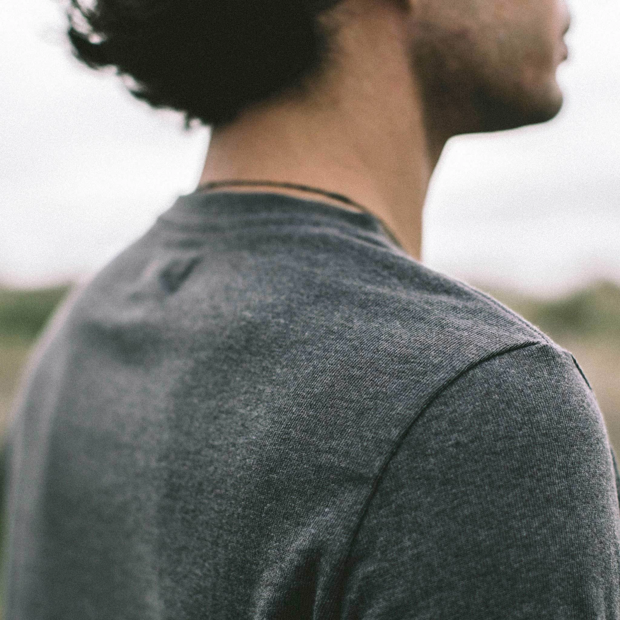 The Heavy Bag Henley In Heather Grey - Image 3