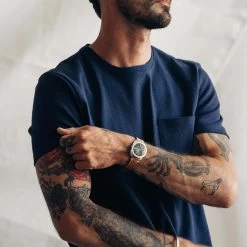 The Heavy Bag Tee In Navy -Fashion Clothes mens instock Q119 product heavy bag navy 003