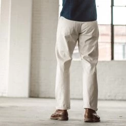 The Camp Pant In Organic Natural Selvage -Fashion Clothes mens instock Q219 camp pant natural 020