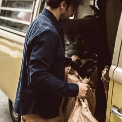 The Utility Shirt In Navy Jacquard -Fashion Clothes mens instock Q318 utility shirt navy jacquard 013