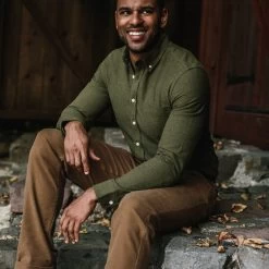 The Camp Pant In British Khaki Moleskin -Fashion Clothes mens instock Q419 camp pant bk moleskin 02