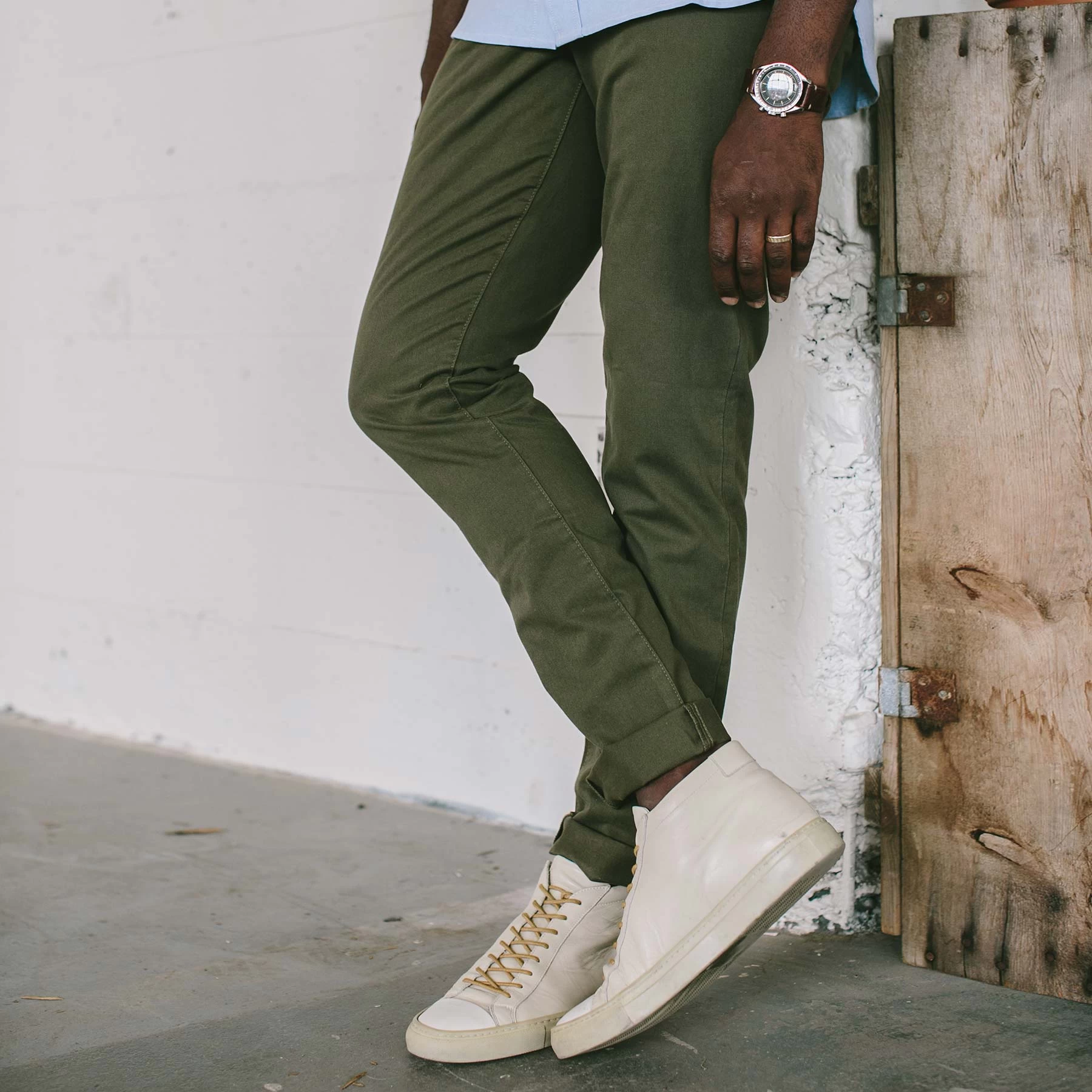 None The Slim Chino In Olive 4 None The Slim Chino In Olive - Image 2