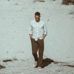 The Jack In Natural Striped Chambray -Fashion Clothes mens instock hol17 jack naturalstripe 005