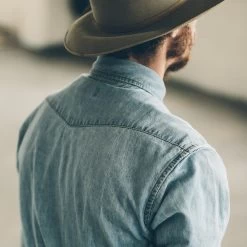 The Western Shirt In Washed Indigo -Fashion Clothes mens instock ind17 western indigo 008