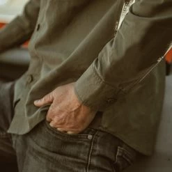 The Point Shirt In Army Hemp -Fashion Clothes mens workshop Q118 point army 041