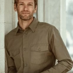 The Point Shirt In Army Hemp -Fashion Clothes mens workshop Q118 point army 054