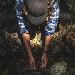 The Crater Shirt In Blue Plaid -Fashion Clothes mens workshop Q318 crater blue plaid 030