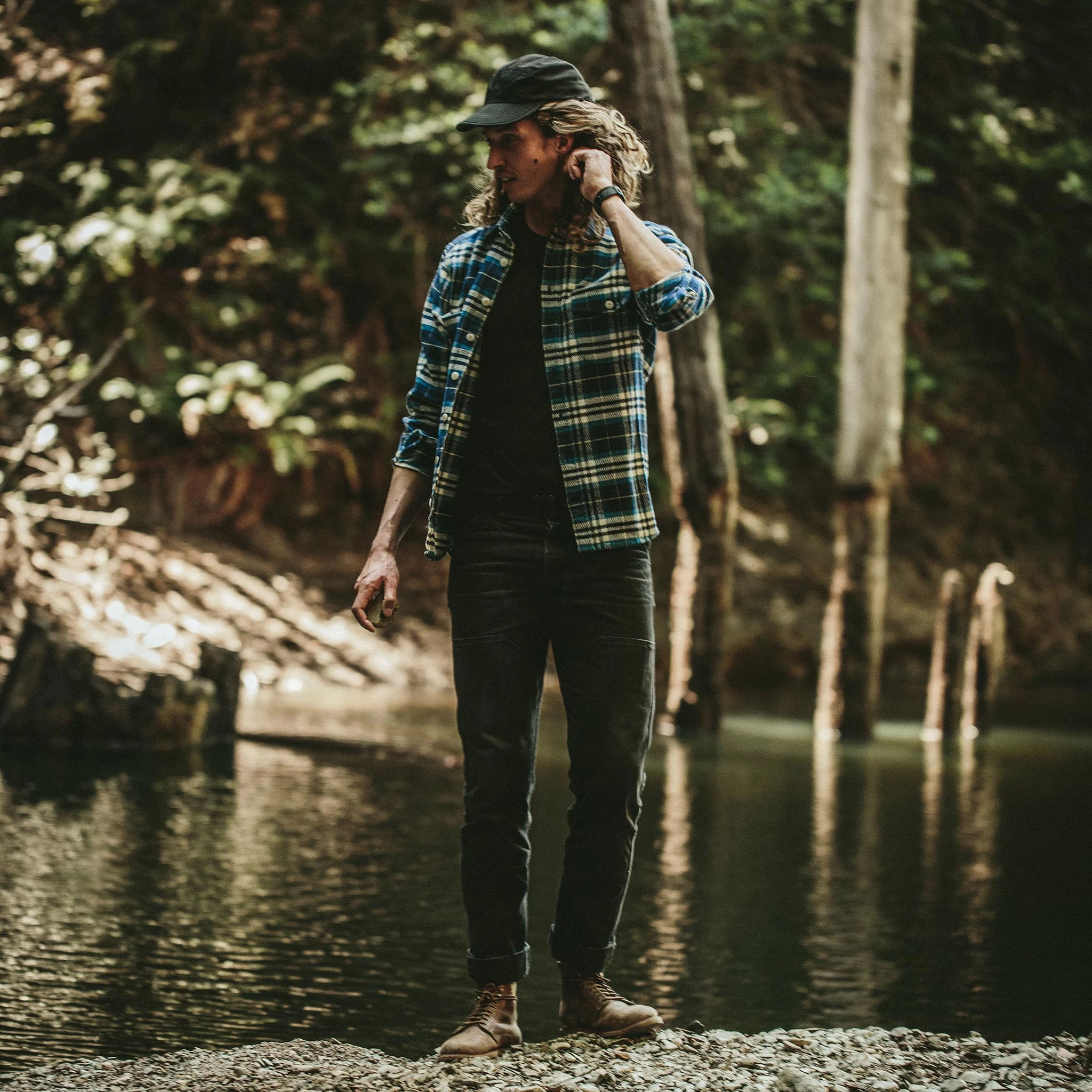 The Crater Shirt In Blue Plaid - Image 2