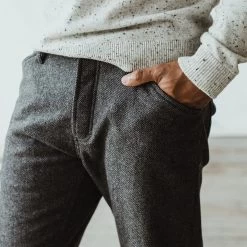 The Camp Pant In Charcoal Wool -Fashion Clothes mens workshop Q319 camp pant charcoal 01