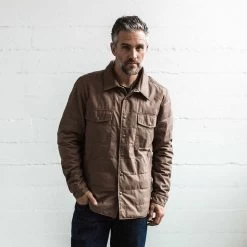 The Garrison Shirt Jacket In British Khaki Dry Wax -Fashion Clothes mens workshop Q319 garrison bk 04