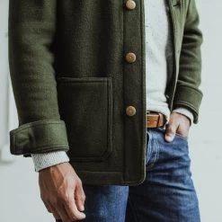The Ojai Jacket In Olive Wool -Fashion Clothes mens workshop Q319 ojai olive wool 05
