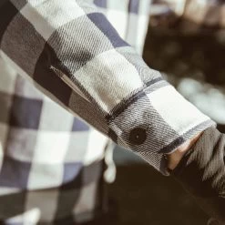 The Moto Utility Shirt In Natural & Navy Buffalo Plaid -Fashion Clothes mens workshop mot17 utilityshirt naturalnavyplaid 019