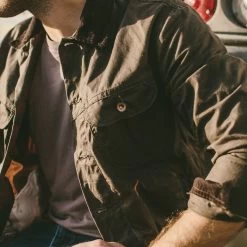 None The Long Haul Jacket In Dark Oak Waxed Canvas -Fashion Clothes mens workshop utility longhaul darkoak 015