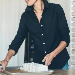 None The Katherine In Washed Black Oxford -Fashion Clothes product lifestyle blackoxford 01