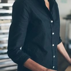 None The Katherine In Washed Black Oxford -Fashion Clothes product lifestyle blackoxford 02