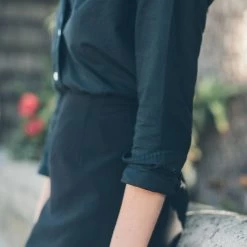 None The Katherine In Washed Black Oxford -Fashion Clothes product lifestyle blackoxford 04