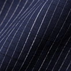 The Short Sleeve California In Navy Slub Stripe -Fashion Clothes short sleeve california navy slub stripe 001