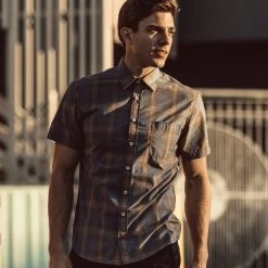 The Short Sleeve California In Melange Plaid -Fashion Clothes ss california plaid melange lifestyle 23