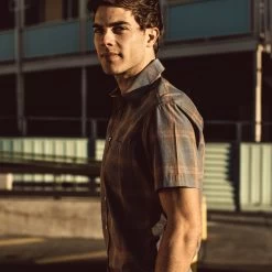 The Short Sleeve California In Melange Plaid -Fashion Clothes ss california plaid melange lifestyle 7