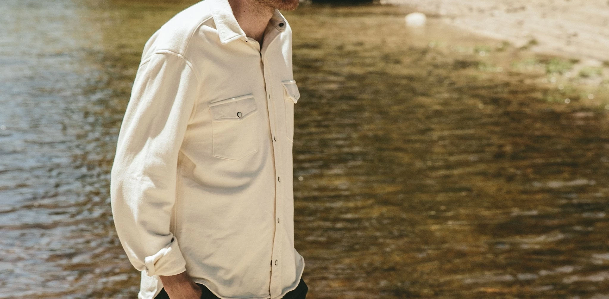 None The Glacier Shirt In Natural French Terry 9 None The Glacier Shirt In Natural French Terry - Image 7