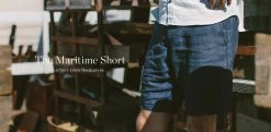 The Maritime Short In Navy Linen Herringbone -Fashion Clothes workshop header sma17 maritimeshort navy 10