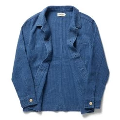 The Ojai Jacket In Washed Indigo Sashiko -Fashion Clothes workshop m q122 ojai washedindigosashiko 009