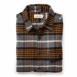 The Moto Shirt In Orange Plaid