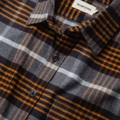 The Moto Shirt In Orange Plaid -Fashion Clothes workshop m q421 motoshirt orangeplaid 006