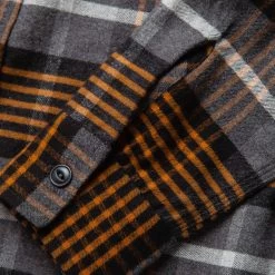 The Moto Shirt In Orange Plaid -Fashion Clothes workshop m q421 motoshirt orangeplaid 008
