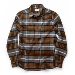 The Moto Shirt In Orange Plaid -Fashion Clothes workshop m q421 motoshirt orangeplaid 009