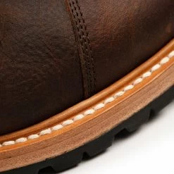 The Moto Boot In Chocolate Pebble Grain -Fashion Clothes workshop mens Q220 moto pebble grain 008
